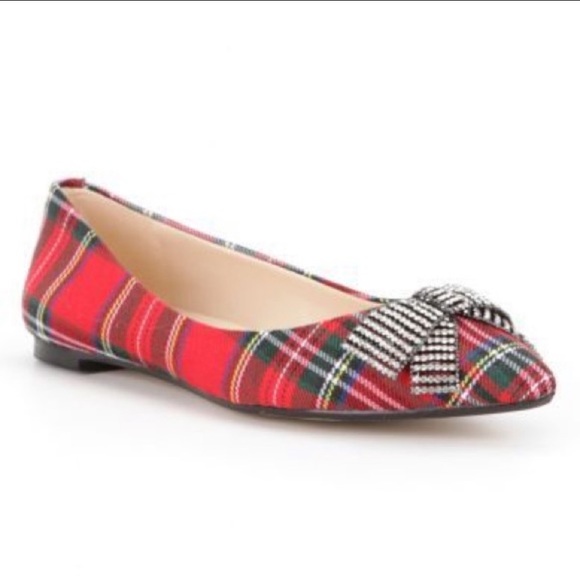 Karl Lagerfeld Shoes - Karl Lagerfeld red tartan plaid flats size 5.5